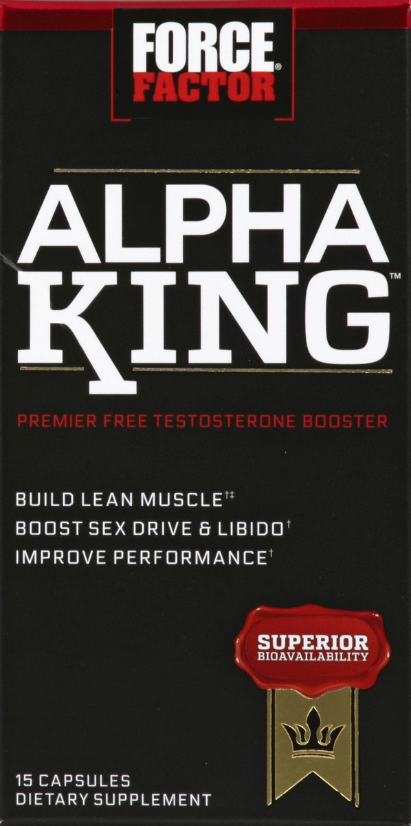 slide 4 of 4, Force Factor Alpha King Testosterone Booster Capsules, 15 ct