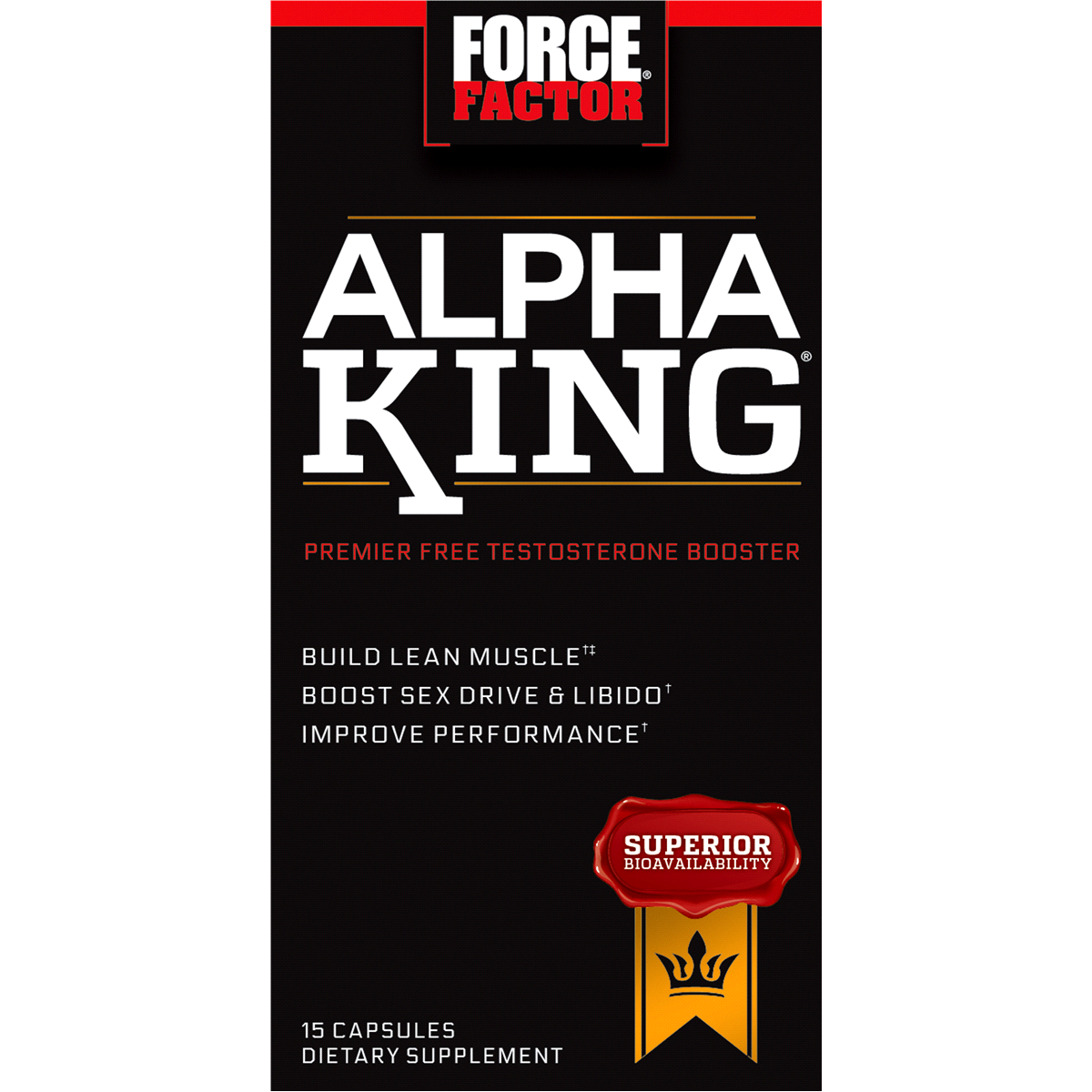slide 1 of 1, Force Factor Alpha King Testosterone Booster Capsules, 15 ct