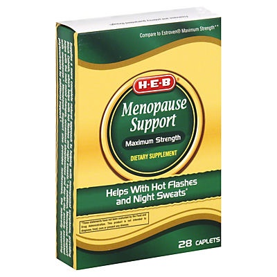 slide 1 of 1, H-E-B Maximum Strength Menopause Support Caplets, 28 ct