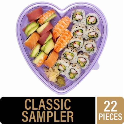 slide 1 of 1, Private Selection® Heart Shaped Classic Sushi Sampler by Snowfox™, 22 pc