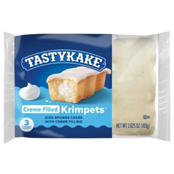 Tastykake Creme Filled Krimpets, Snack Cakes with Butterscotch Icing, 3.625 oz, 3 Count
