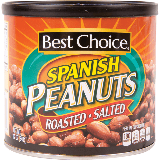 slide 1 of 1, Best Choice Roasted Salted Spanish Peanuts, 12 oz