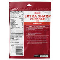 slide 3 of 5, Meijer Shredded Extra Sharp Cheddar Cheese, 8 oz