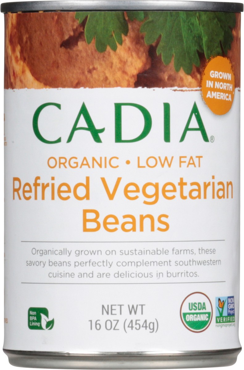 slide 6 of 9, Cadia Beans, Organic, Low Fat, Refried Vegetarian 16 Oz, 16 oz