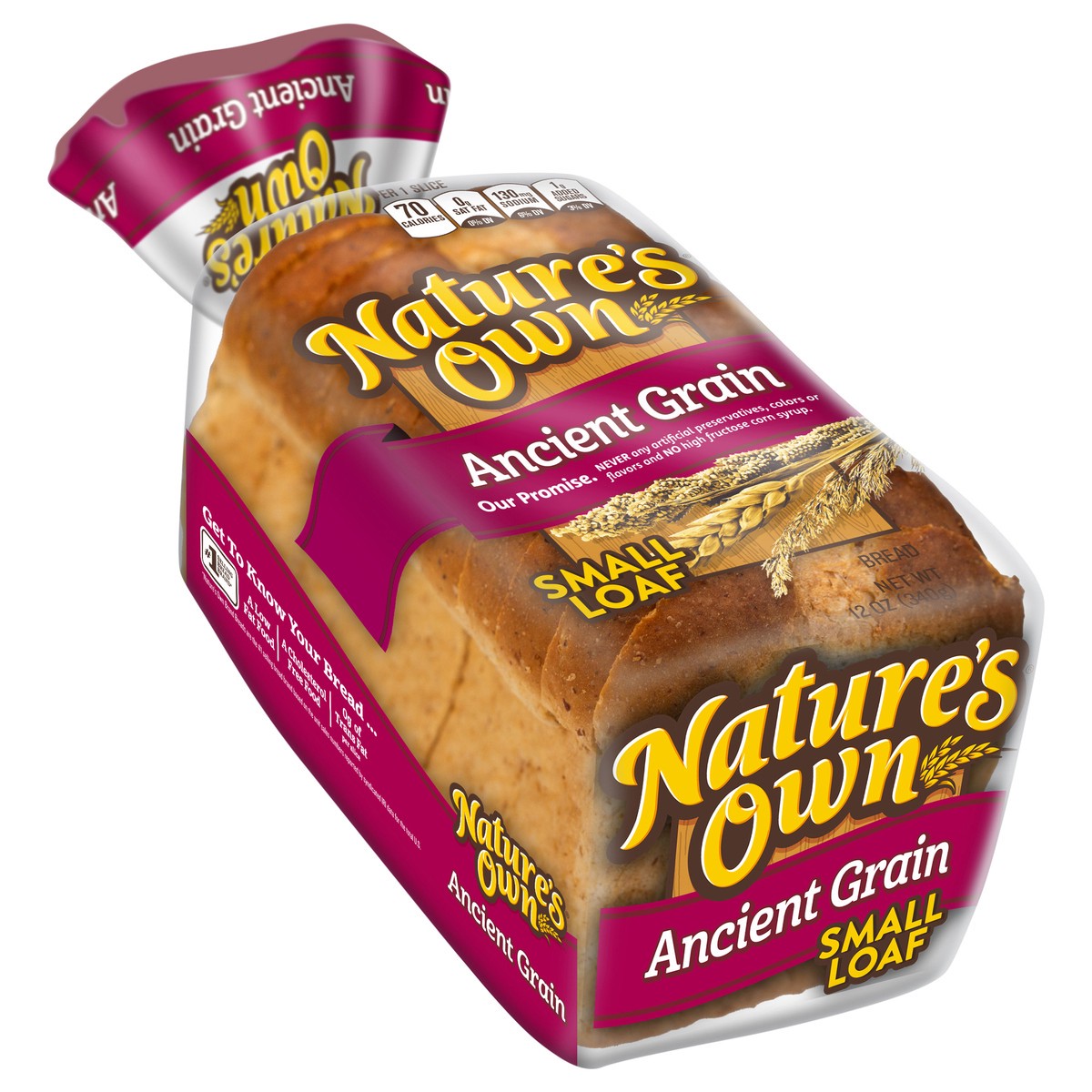slide 2 of 14, Nature's Own Ancient Grain, Small Loaf Size, Sliced Bread, 12 oz Loaf, 12 oz