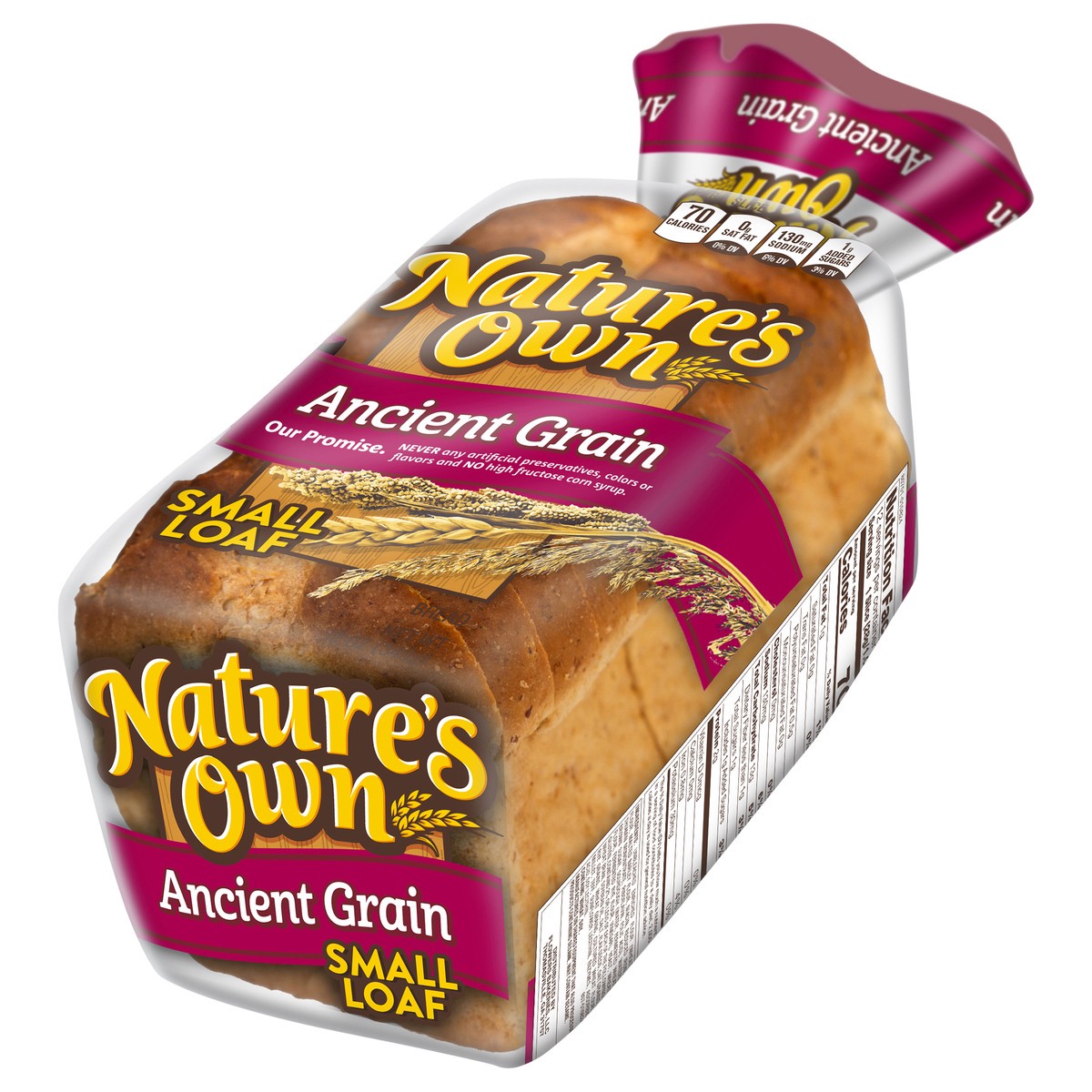 slide 8 of 14, Nature's Own Ancient Grain, Small Loaf Size, Sliced Bread, 12 oz Loaf, 12 oz