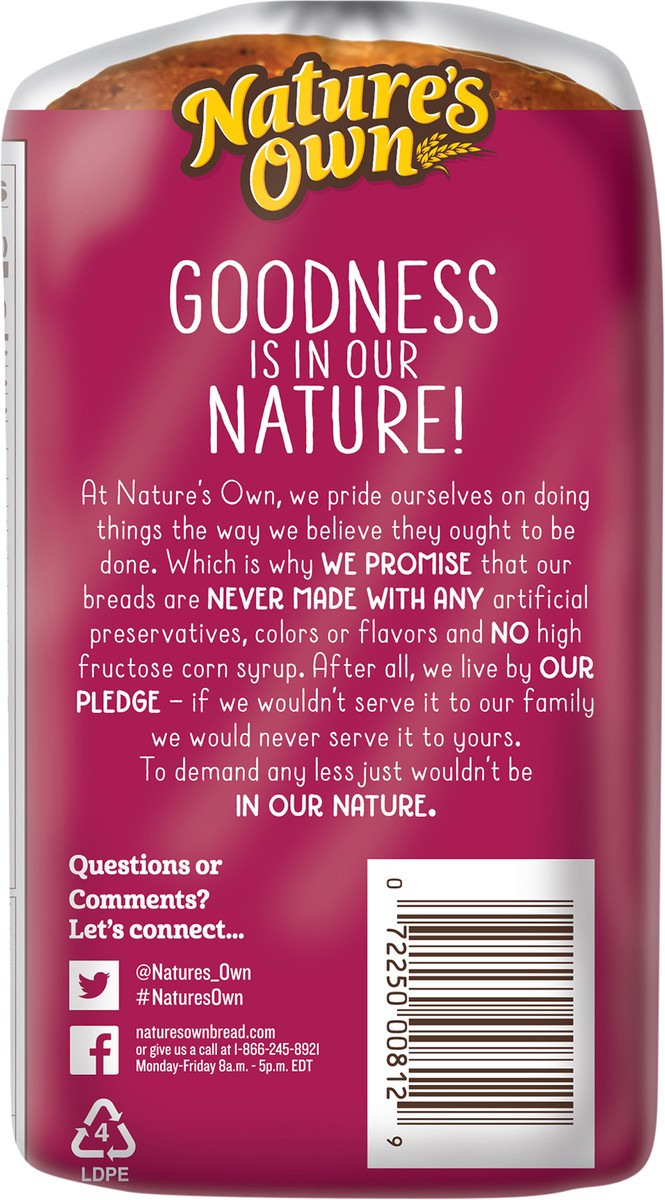 slide 7 of 14, Nature's Own Ancient Grain, Small Loaf Size, Sliced Bread, 12 oz Loaf, 12 oz