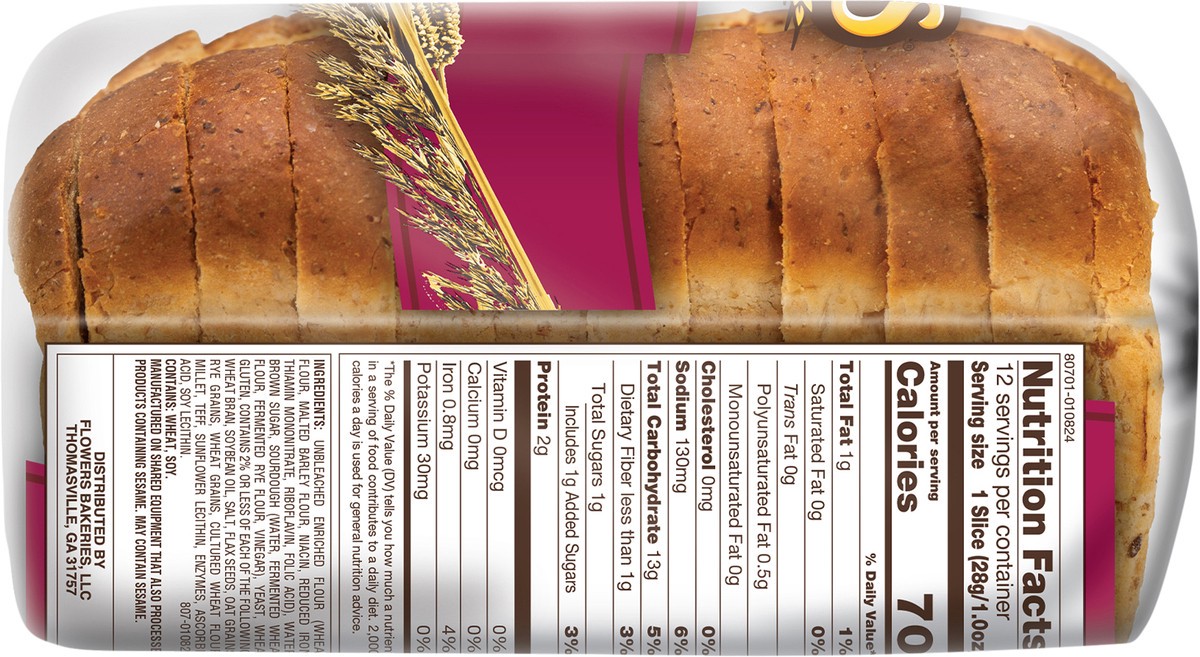 slide 10 of 14, Nature's Own Ancient Grain, Small Loaf Size, Sliced Bread, 12 oz Loaf, 12 oz