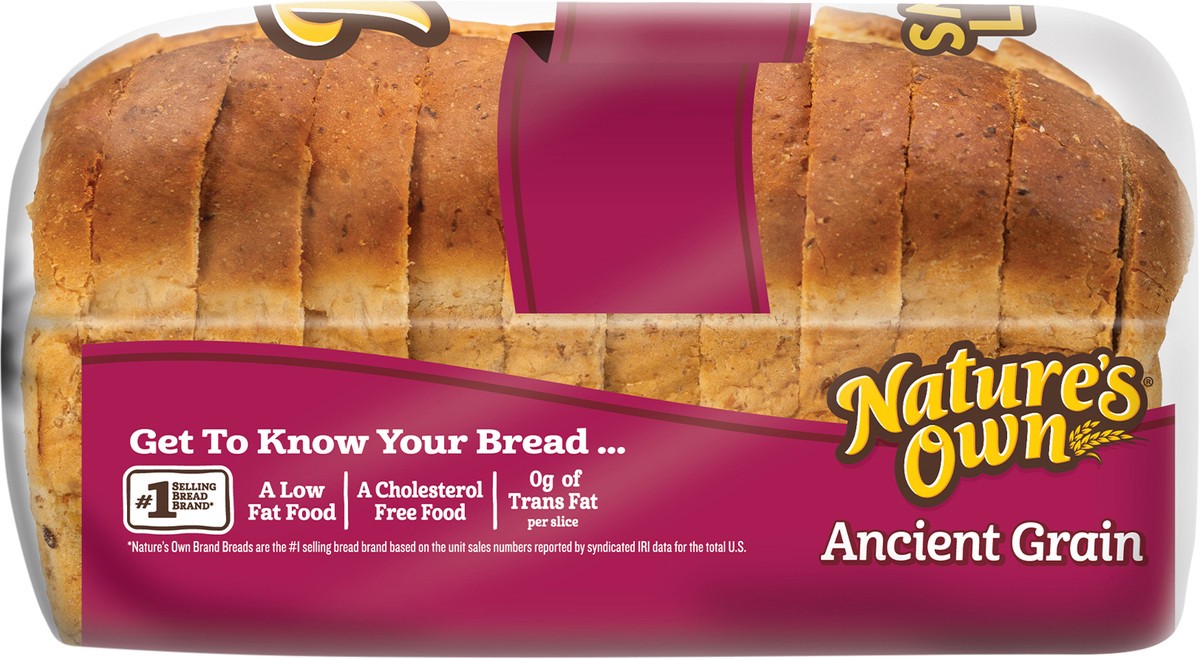 slide 13 of 14, Nature's Own Ancient Grain, Small Loaf Size, Sliced Bread, 12 oz Loaf, 12 oz
