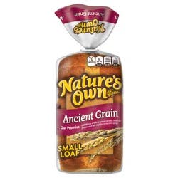 Nature's Own Ancient Grain, Small Loaf Size, Sliced Bread, 12 oz Loaf