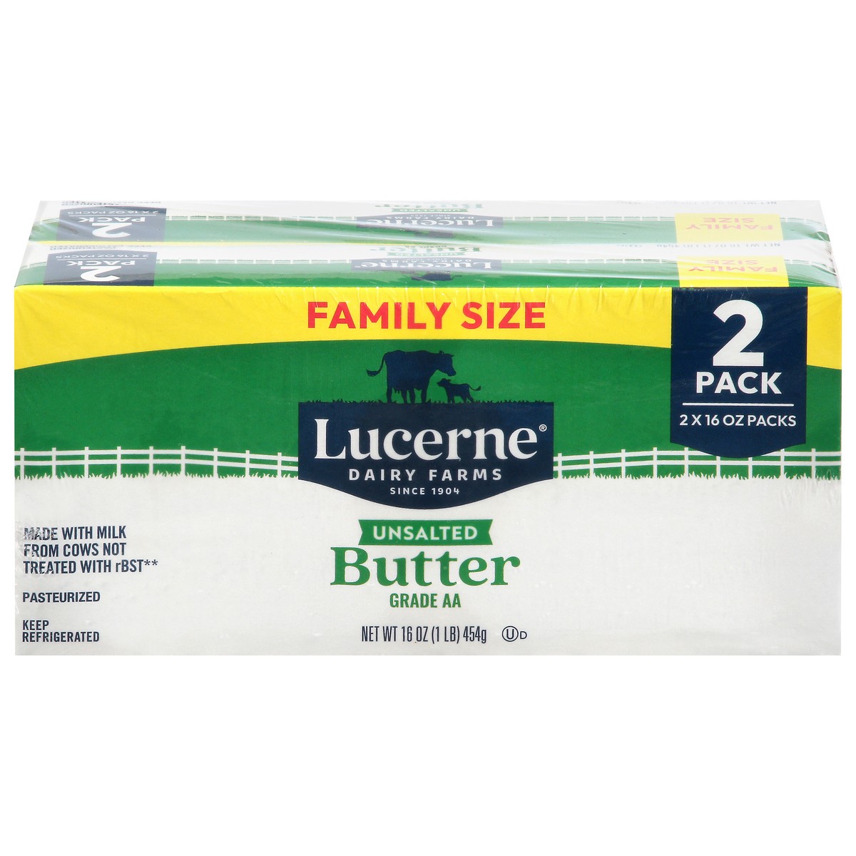 slide 3 of 4, Lucerne Unsalted Butter Quarters 2 Pack 2 Pound - 2 LB, 2 lb
