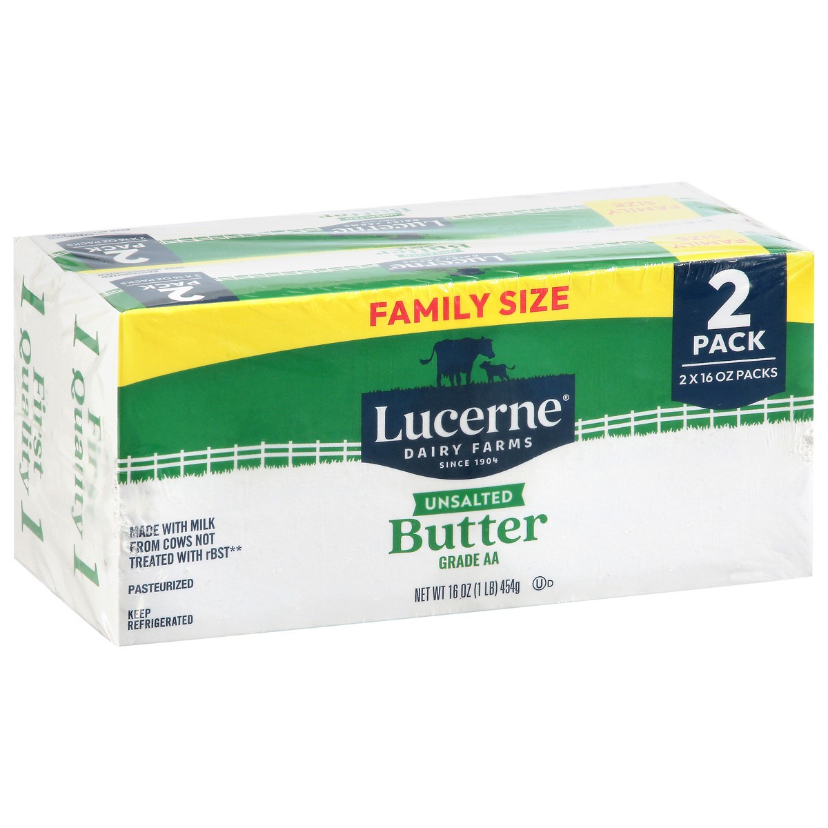 slide 2 of 4, Lucerne Unsalted Butter Quarters 2 Pack 2 Pound - 2 LB, 2 lb
