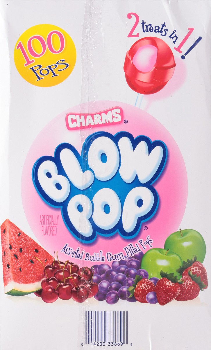 slide 8 of 14, Charms Assorted Blow Pop 100 - 0.65 oz Pops, 100 ct