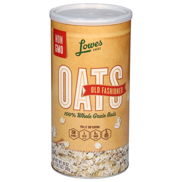 slide 1 of 1, Lowes Foods Old Fashioned 100% Whole Grain Oats, 18 oz