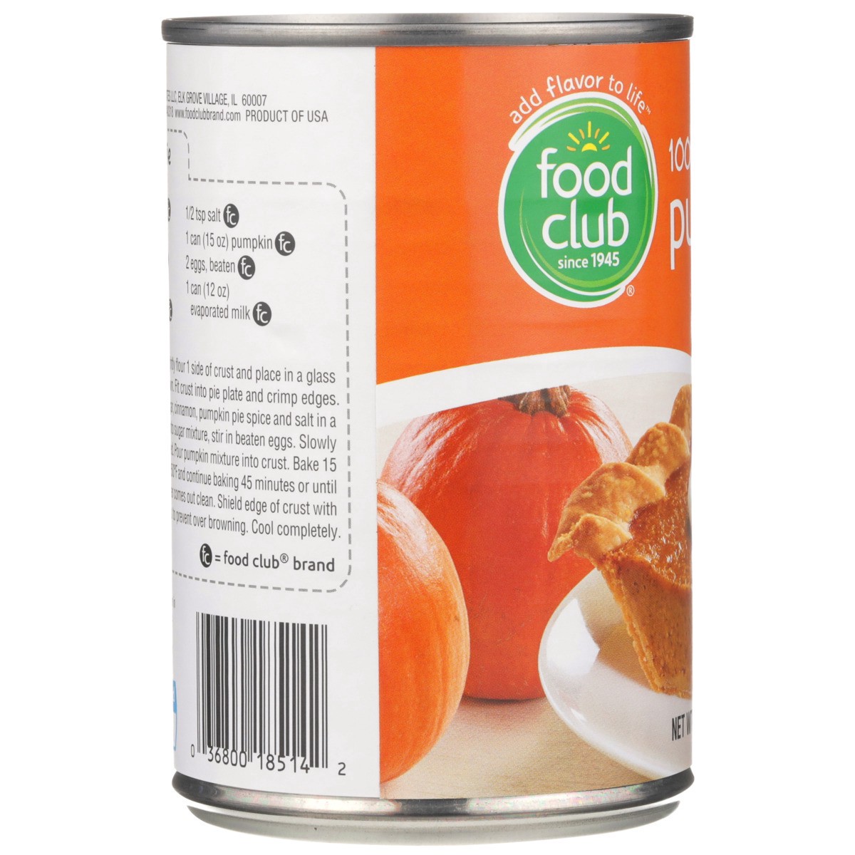 slide 6 of 9, Food Club Canned Pumpkin, 15 oz