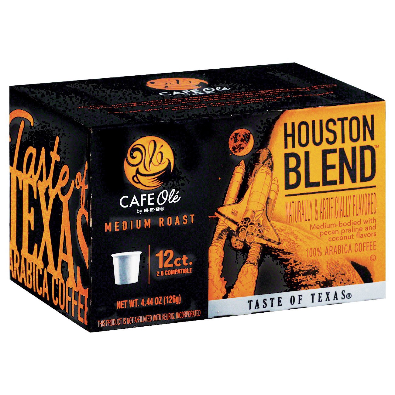 slide 1 of 1, H-E-B Cafe Ole Houston Blend Taste of Texas Medium Roast Single Serve Coffee Cups - 12 ct, 12 ct