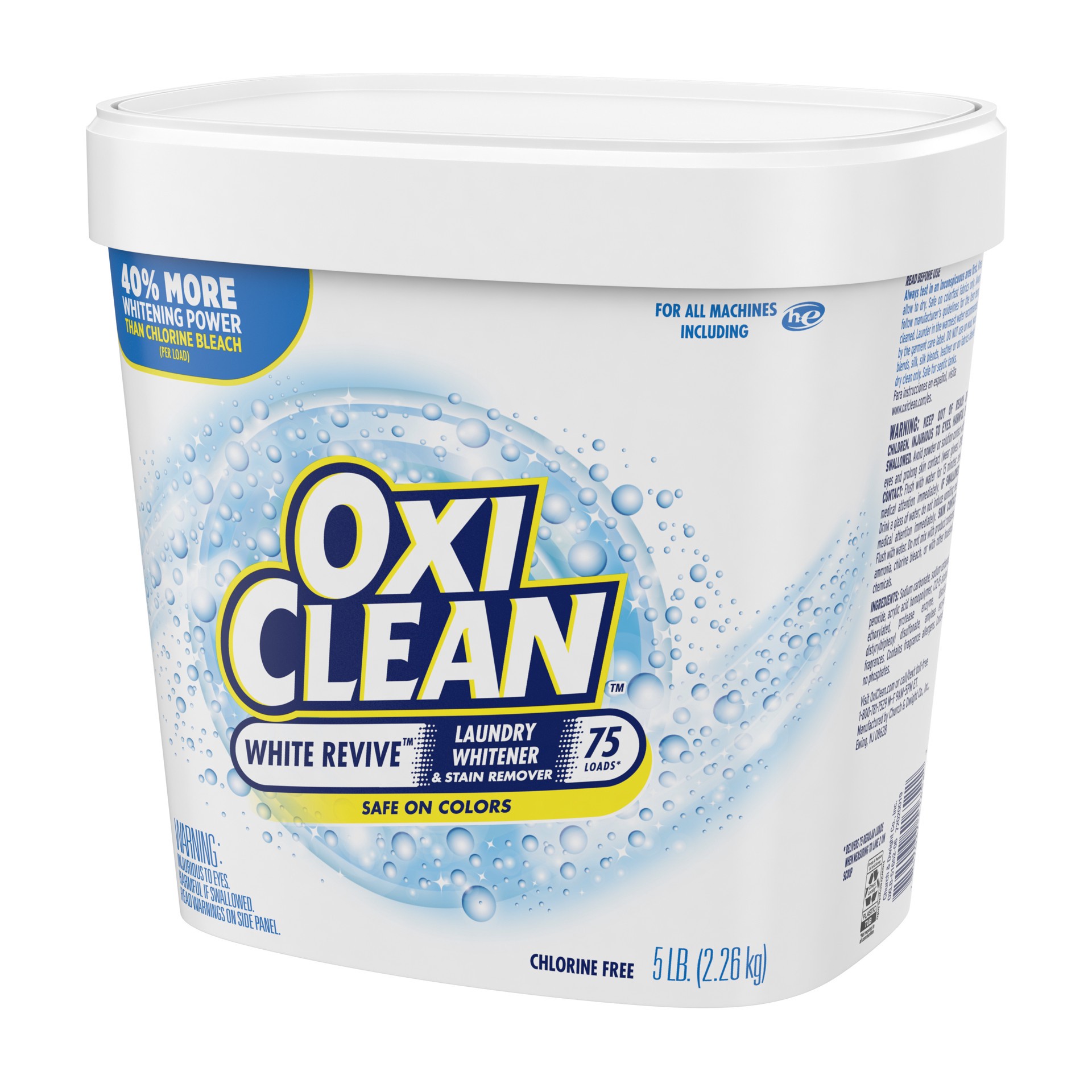 slide 5 of 5, Oxi-Clean White Revive Laundry Whitener and Stain Remover Powder, 5 lb, 5 lb