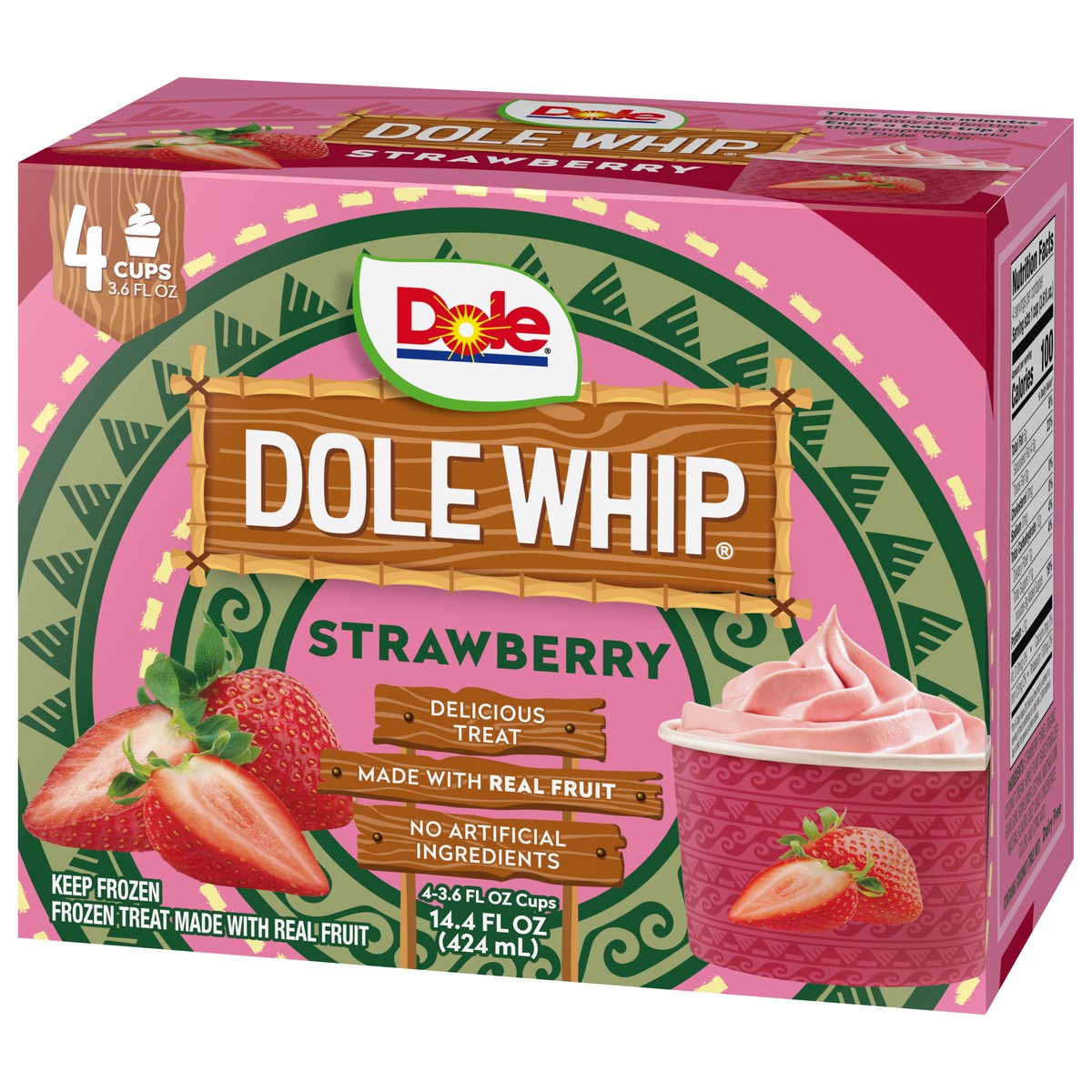 slide 8 of 9, Dole Whip Strawberry Frozen Treat 4 - 3.6 fl oz Cups, 1 ct