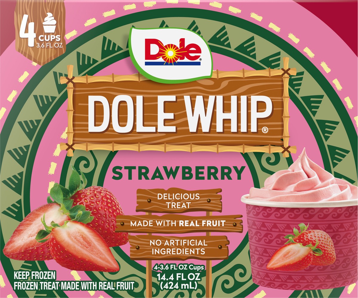 slide 6 of 9, Dole Whip Strawberry Frozen Treat 4 - 3.6 fl oz Cups, 1 ct