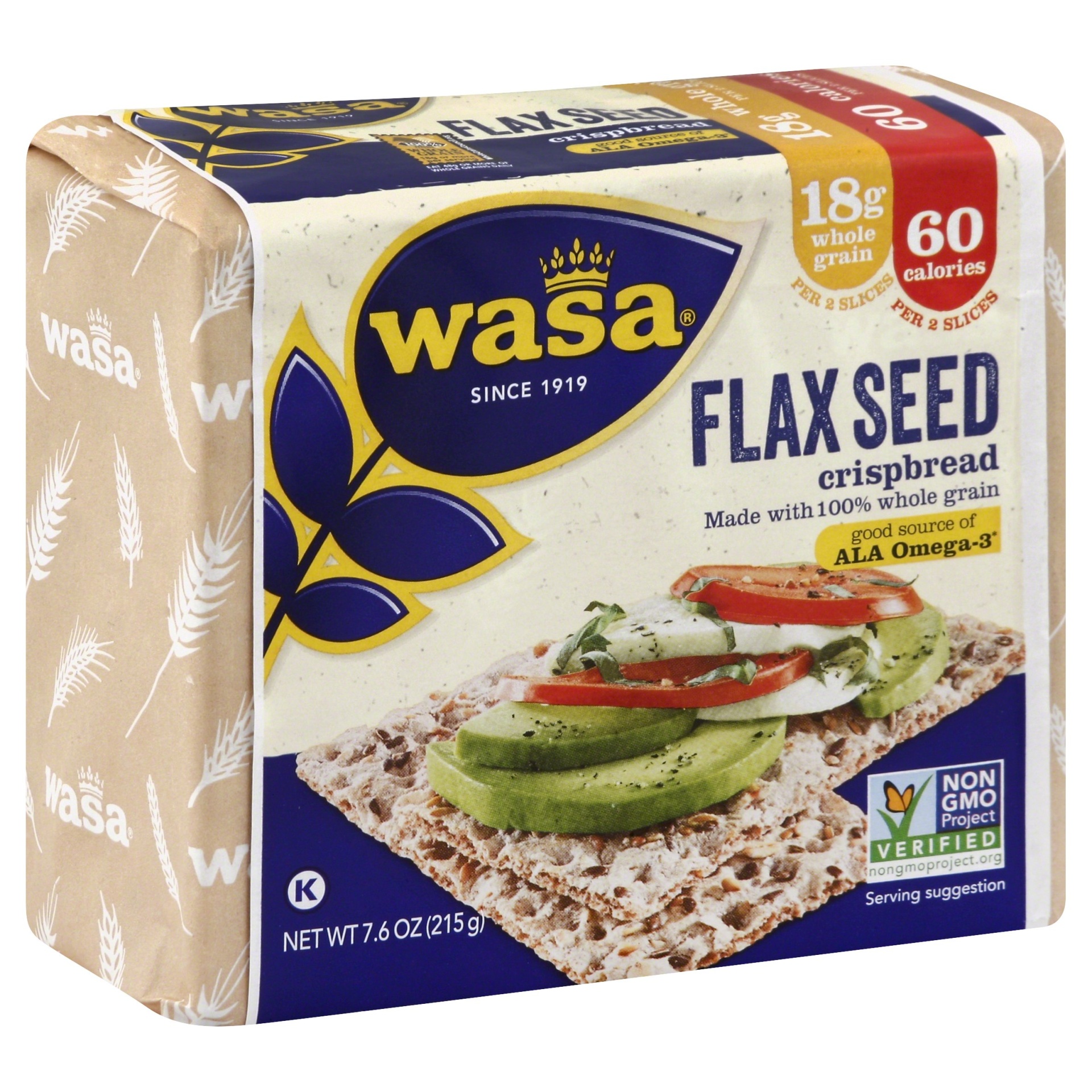 slide 1 of 1, Wasa Flax Seed Crispbread Crackers, 7.6 oz