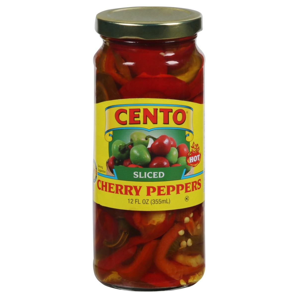 slide 1 of 2, Cento Sliced Cherry Peppers, 12 fl oz