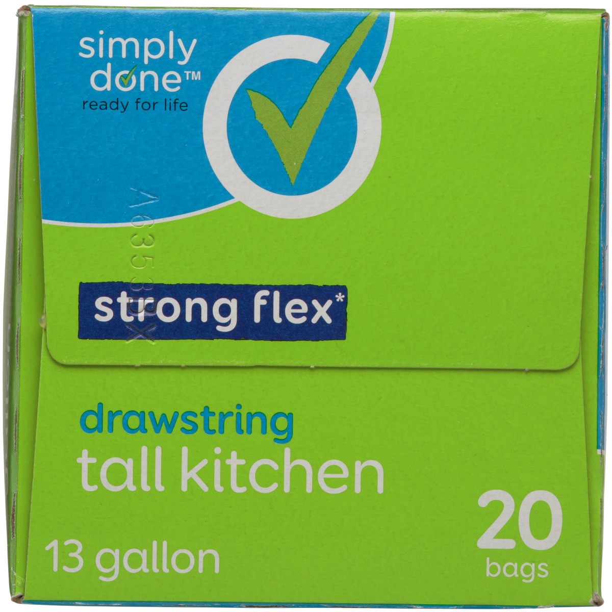 slide 3 of 10, Simply Done Strong Flex Drawstring Tall Kitchen Bags, 13 gal