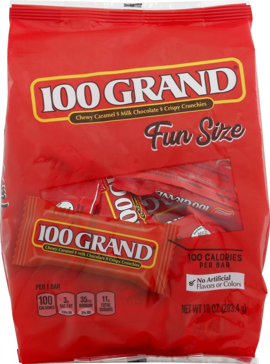 slide 7 of 8, 100 Grand Bar, Milk Chocolate, Fun Size, 10 oz