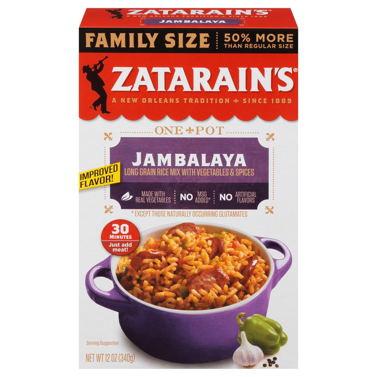slide 1 of 9, Zatarain's Family Size Jambalaya Rice Mix - 12oz, 