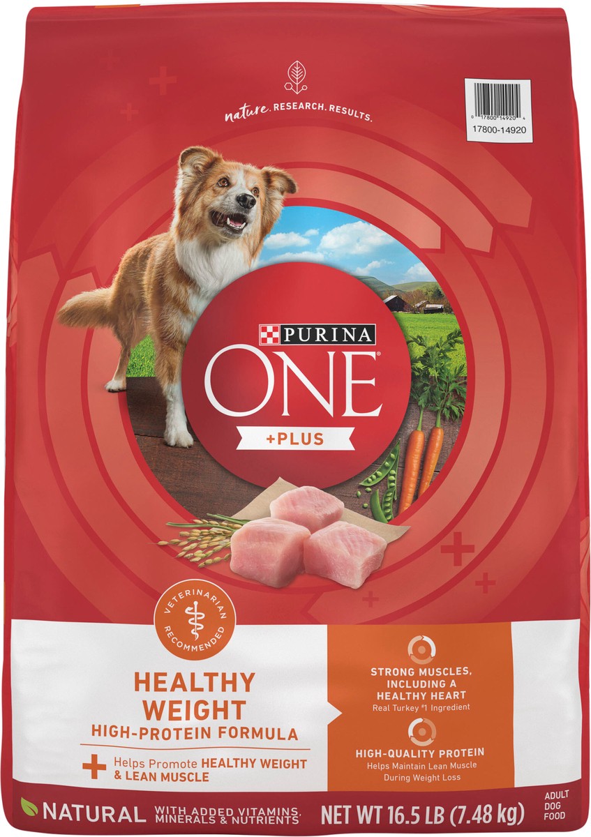 slide 3 of 9, ONE Purina ONE Plus Healthy Weight High-Protein Dog Food Dry Formula, 16.5 lb