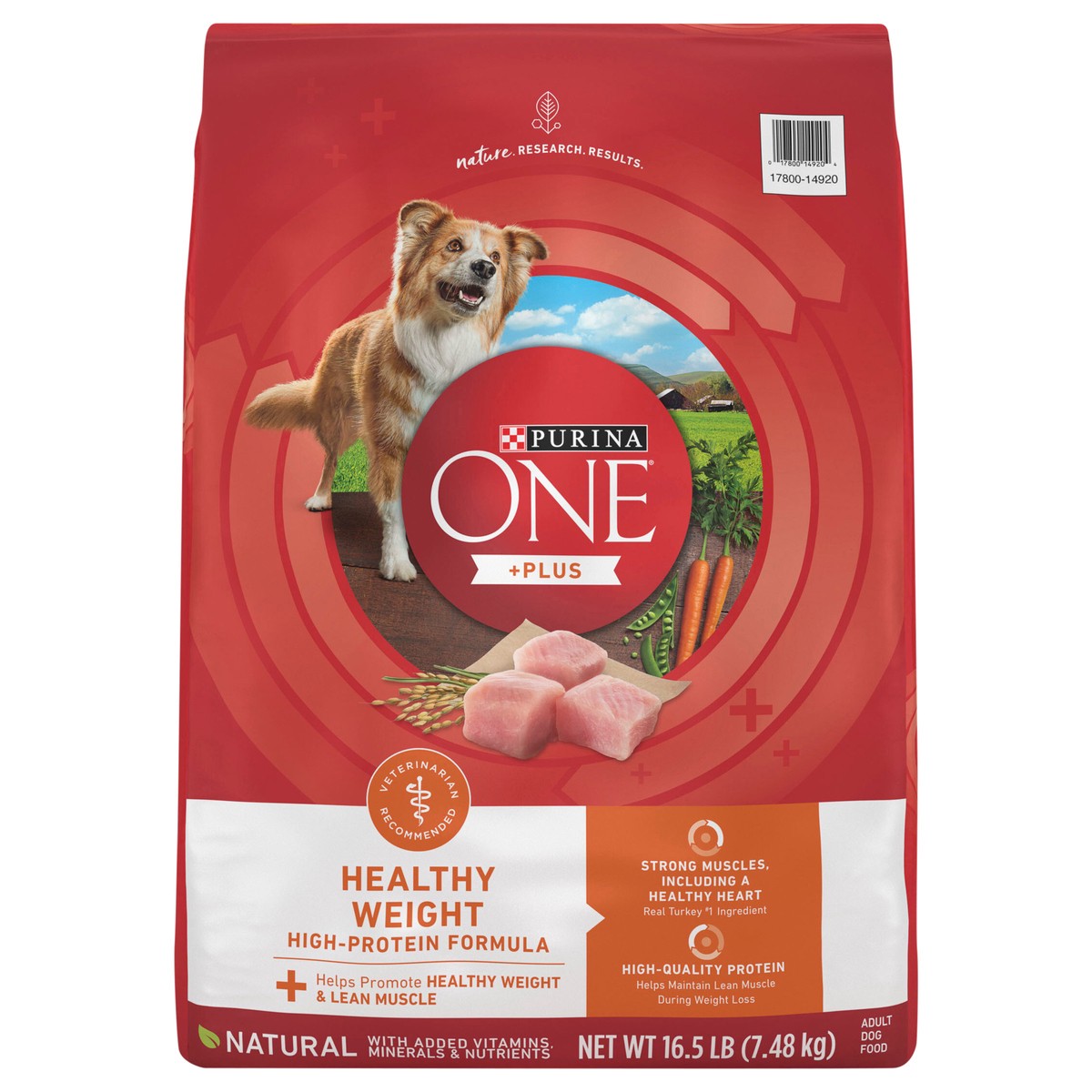 slide 1 of 9, Purina ONE Natural, Weight Control Dry Dog Food, +Plus Healthy Weight Formula - 16.5 lb. Bag, 16.5 lb