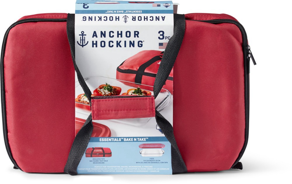 slide 2 of 3, Anchor Hocking Red 3-Piece Bake & Take Set, 3 pc