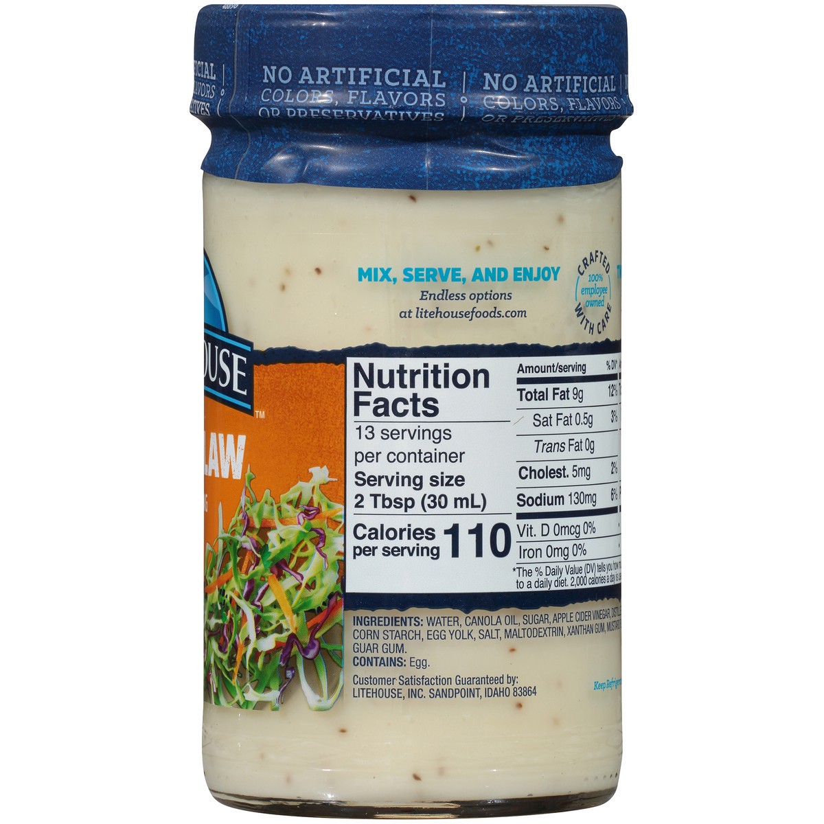 slide 6 of 7, Litehouse Coleslaw Dressing 13 fl. oz. Jar, 13 fl oz