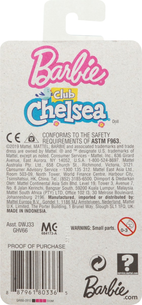 slide 3 of 9, Barbie 3+ Club Chelsea Doll 1 ea, 1 ct