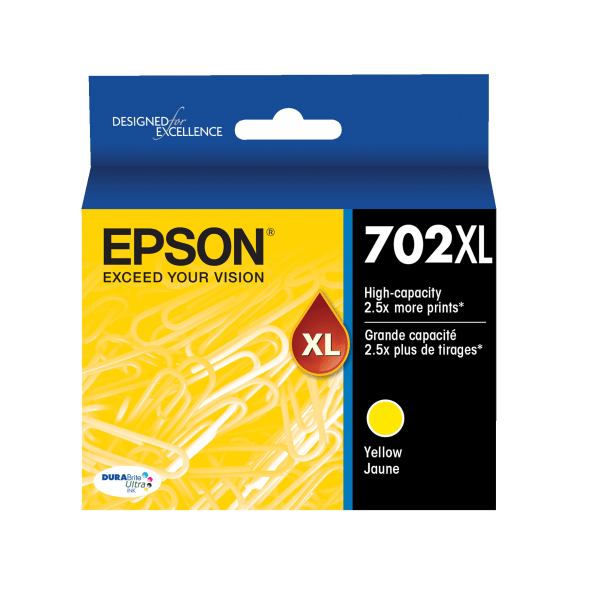 slide 1 of 4, Epson Durabrite Ultra T702Xl420-S High-Yield Yellow Ink Cartridge, 1 ct