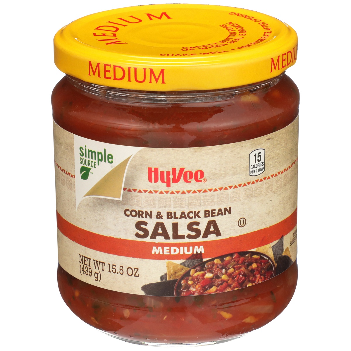 slide 1 of 1, Hy-vee Medium Corn & Black Bean Salsa, 15.5 oz