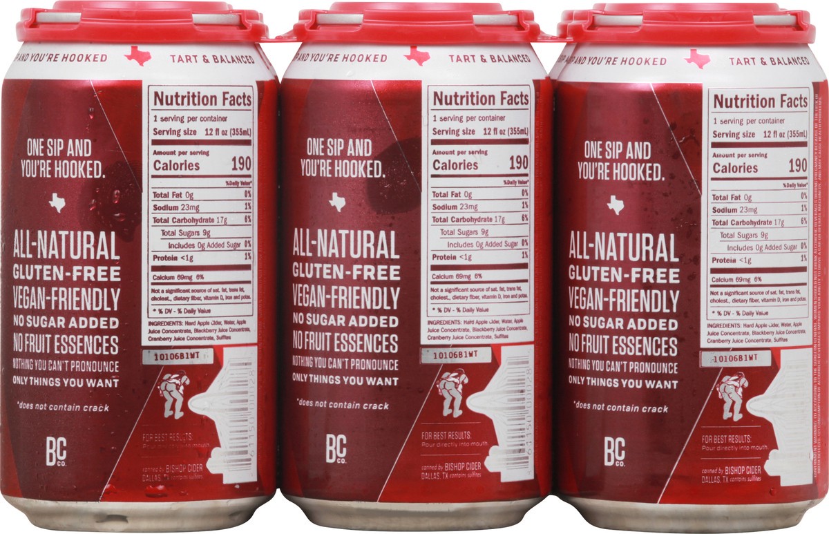 slide 2 of 12, Bishop Cider Co Crack Berry Beer 6-12 oz Cans, 6 ct