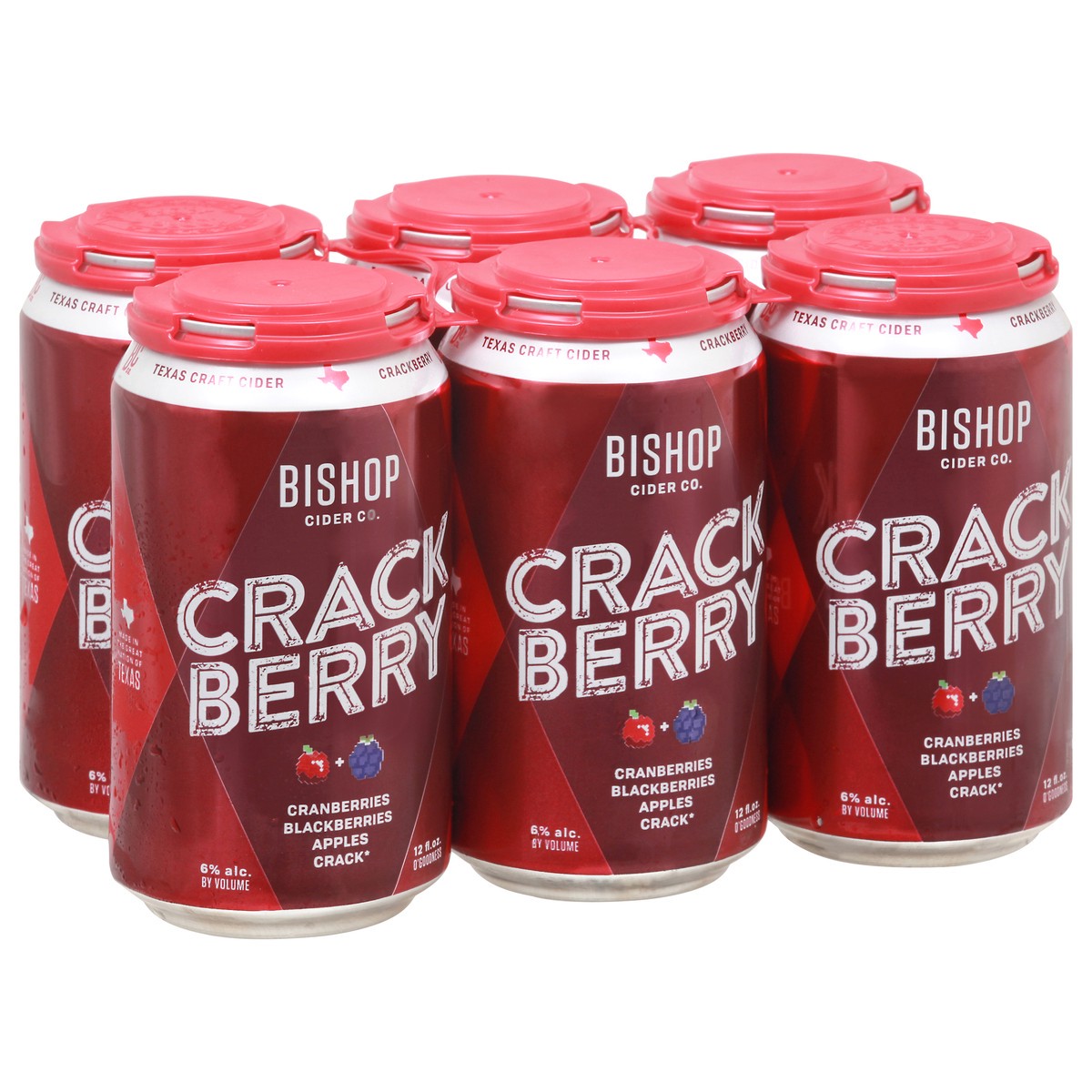 slide 4 of 12, Bishop Cider Co Crack Berry Beer 6-12 oz Cans, 6 ct
