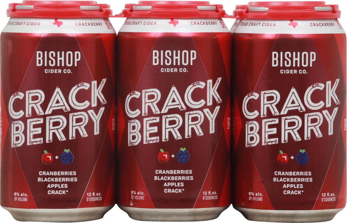 slide 5 of 12, Bishop Cider Co Crack Berry Beer 6-12 oz Cans, 6 ct