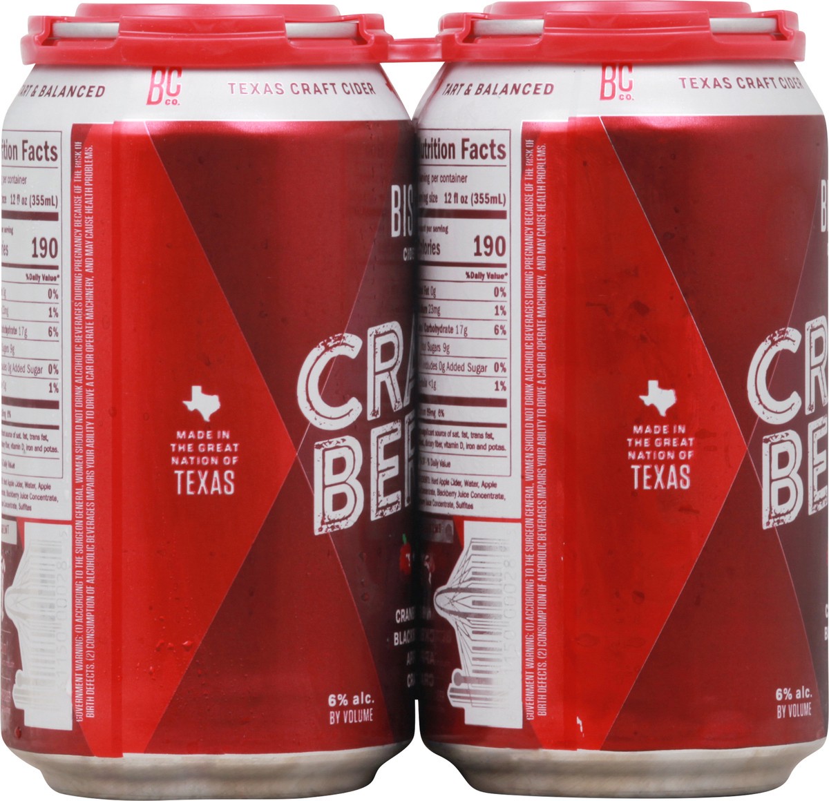 slide 9 of 12, Bishop Cider Co Crack Berry Beer 6-12 oz Cans, 6 ct