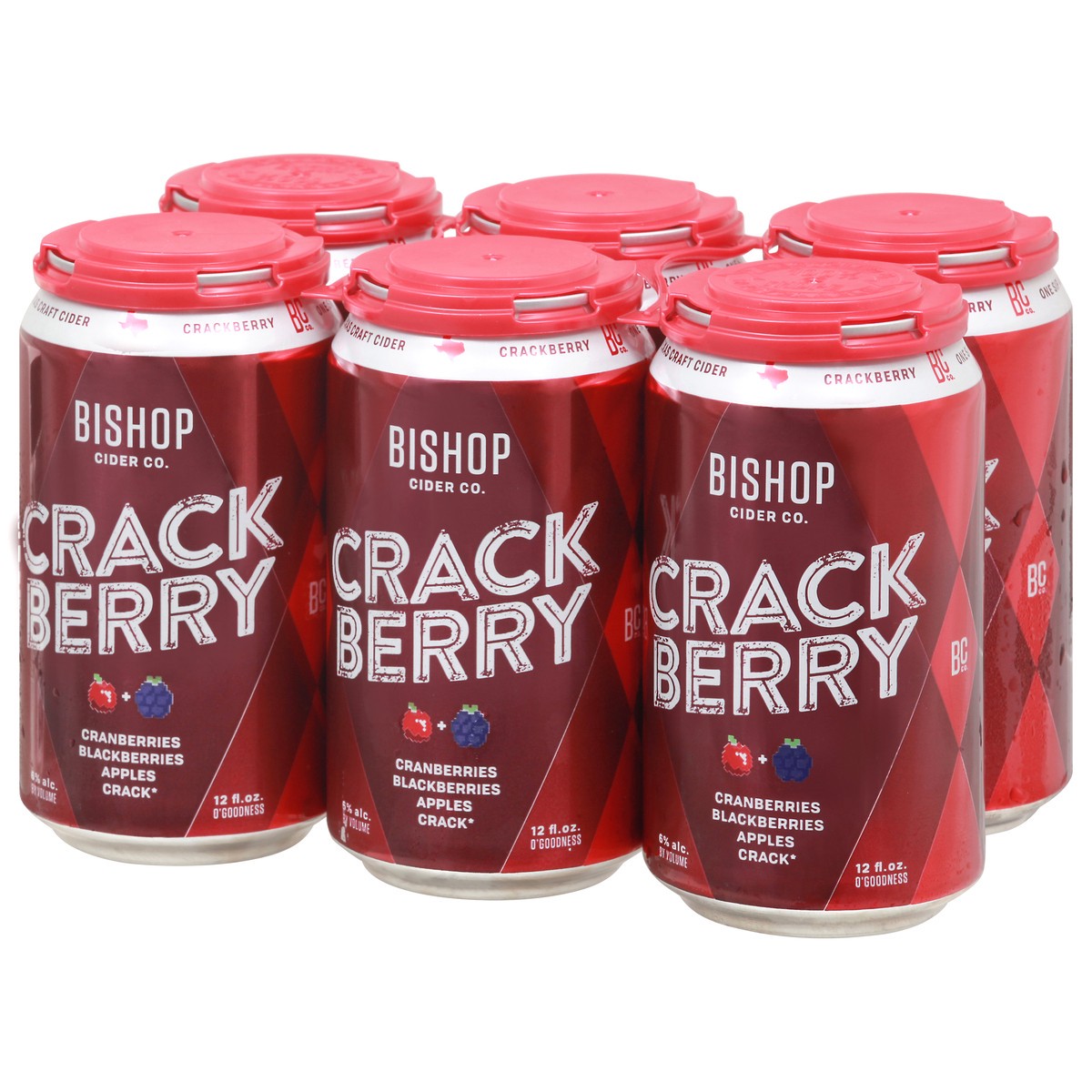 slide 8 of 12, Bishop Cider Co Crack Berry Beer 6-12 oz Cans, 6 ct