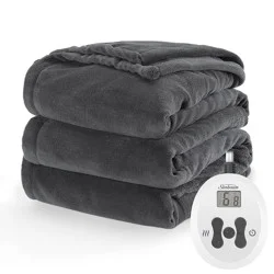 Sunbeam Heated M/P Blanket - Gray