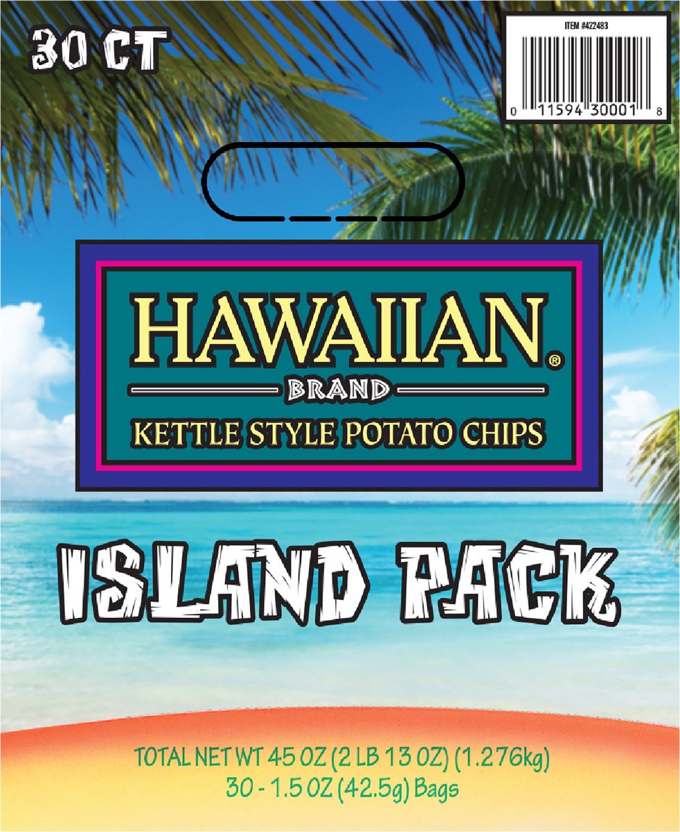 slide 2 of 7, Hawaiian 1.5 oz Hawaiian Kettle Chip Variety Pack - 30 count, 30 ct