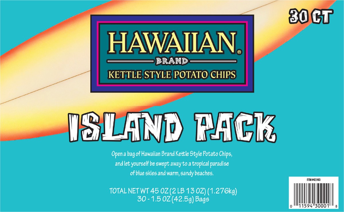 slide 4 of 7, Hawaiian 1.5 oz Hawaiian Kettle Chip Variety Pack - 30 count, 30 ct