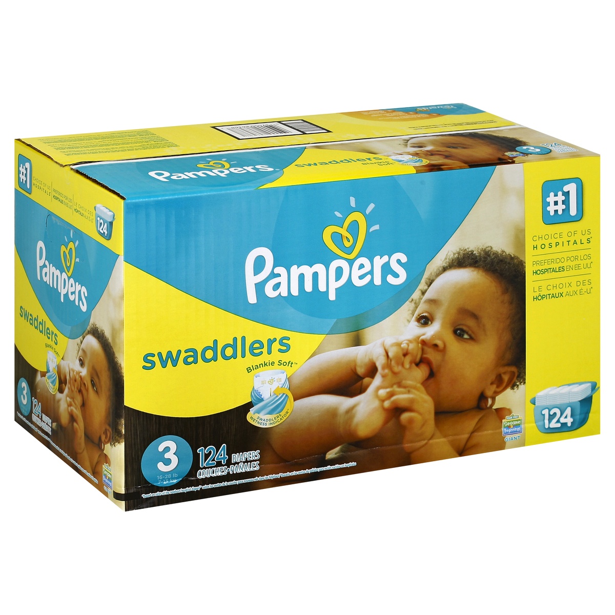 slide 1 of 1, Pampers Diapers 124 ea, 124 ct