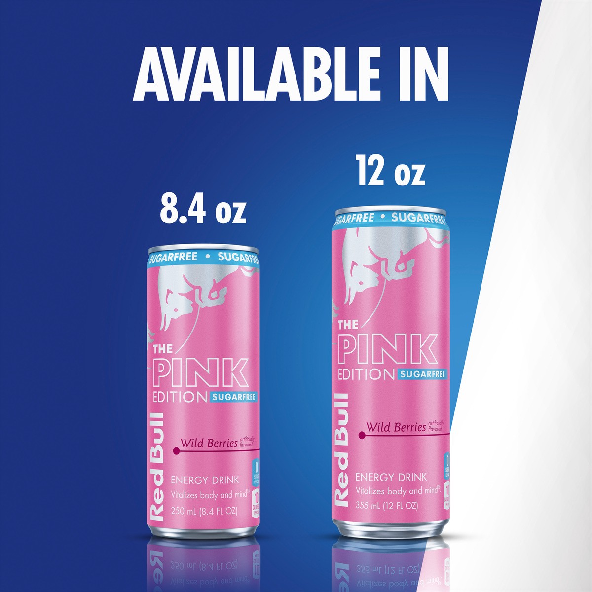 slide 8 of 9, Red Bull Pink Edition Sugar Free Energy Drink, Wild Berries, 8.4 fl. oz., Pack of 4 cans, with 80mg Caffeine, Taurine & B Vitamins, 4 pk