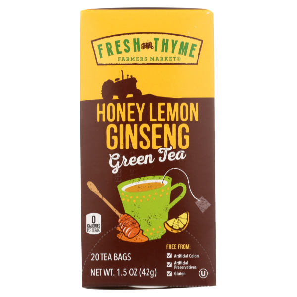 slide 1 of 1, Fresh Thyme Honey Lemon Ginseng Green Tea - 20 ct, 1 ct