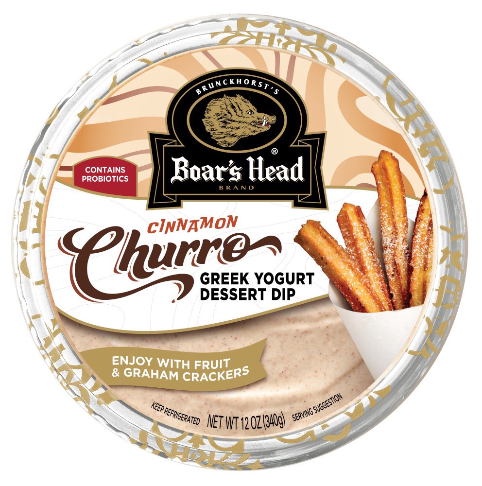 slide 1 of 1, Boar's Head Cinnamon Churro Greek Yogurt Dessert Dip, 12 oz
