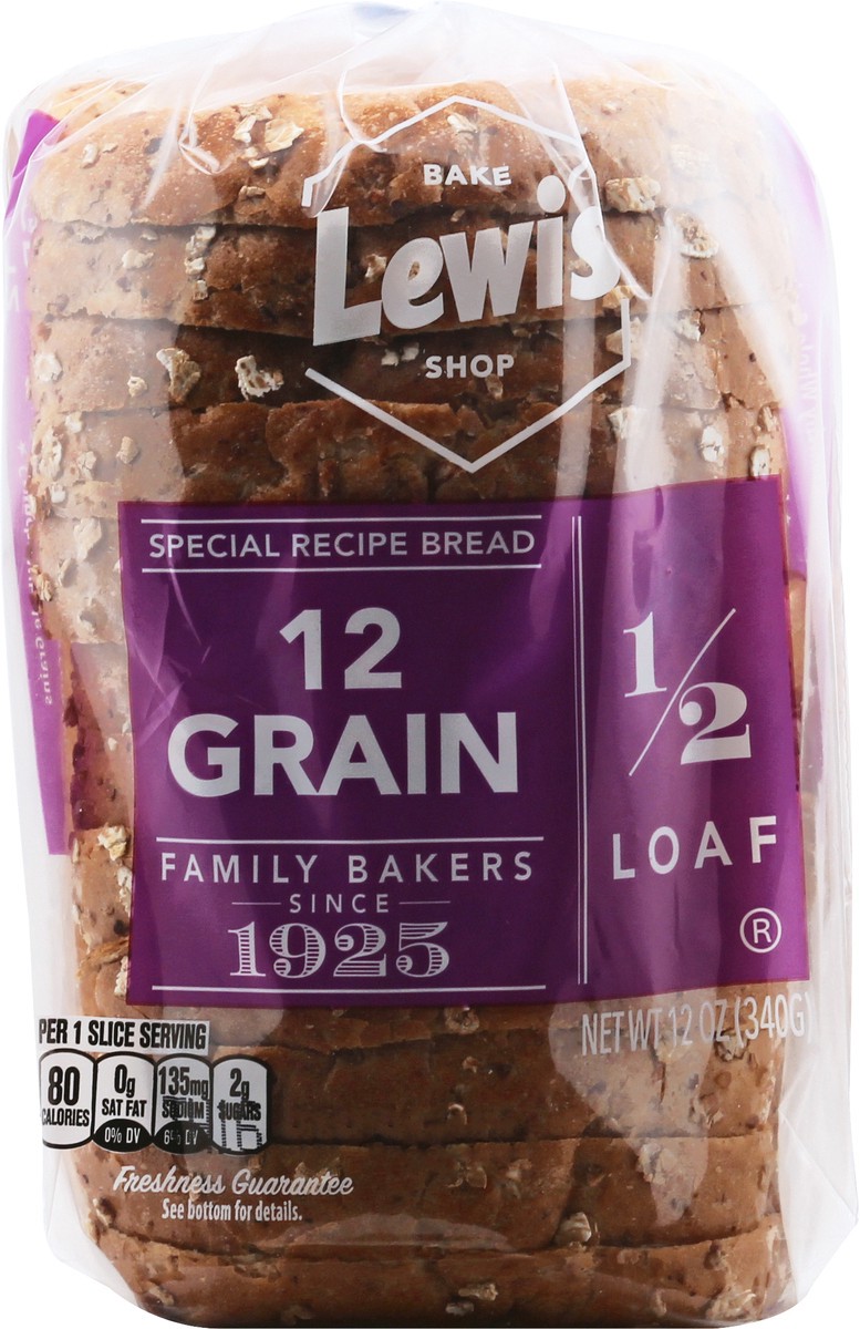 slide 6 of 9, Lewis Bakeries 12 Grain Half Loaf Bread, 1/2 Loaf, 12 oz, 12 oz