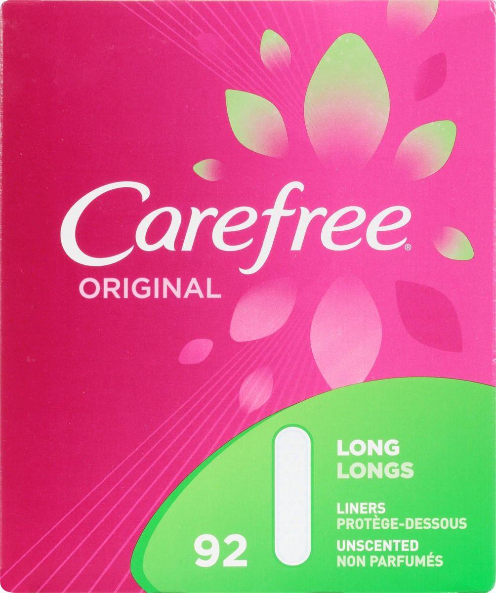 slide 1 of 10, Carefree Original Long Unscented Liners 92 ea Box, 92 ct