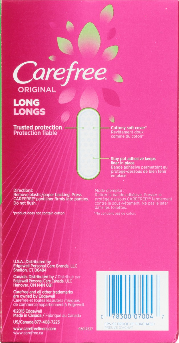 slide 4 of 10, Carefree Original Long Unscented Liners 92 ea Box, 92 ct